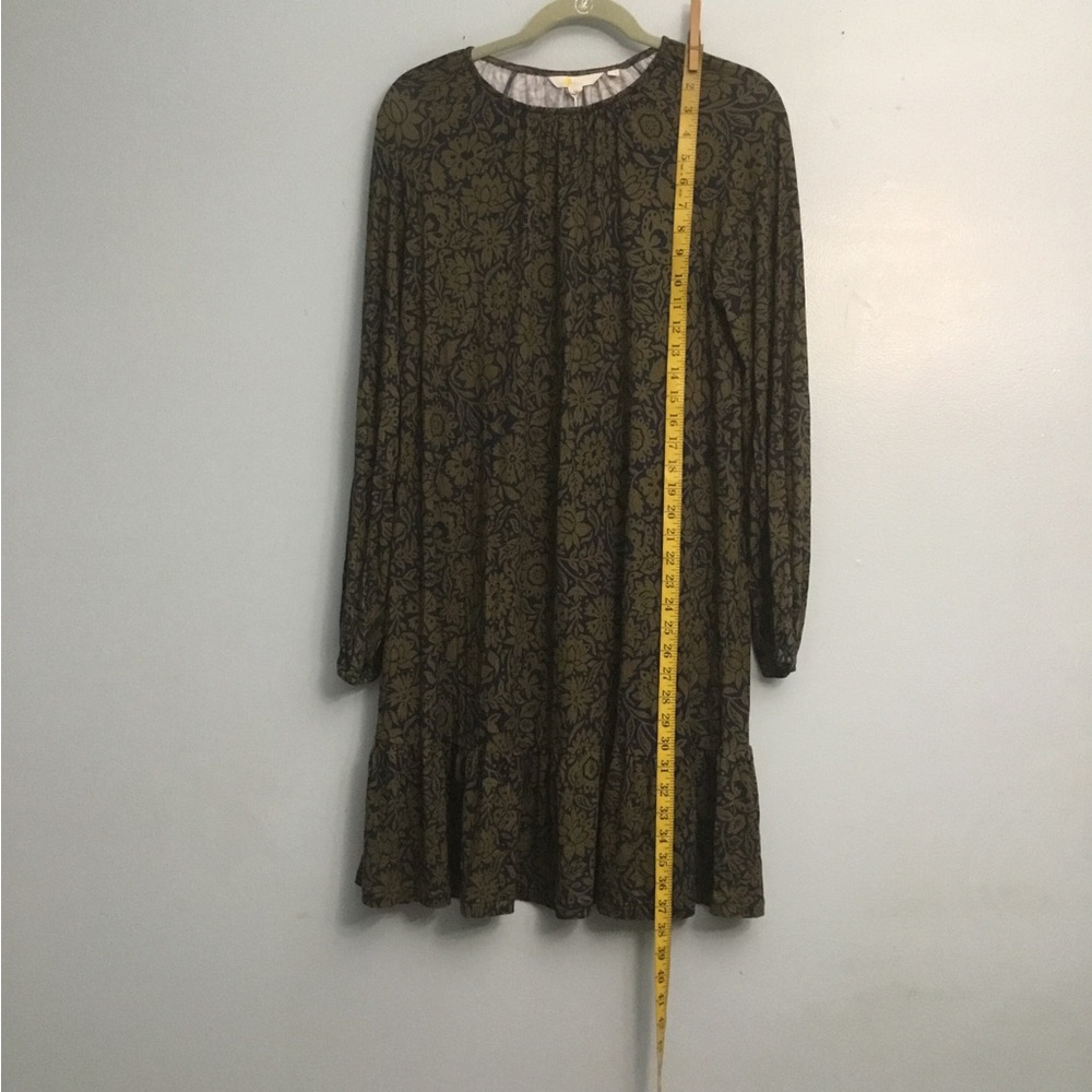 Boden Olive Floral Long Sleeve Dress